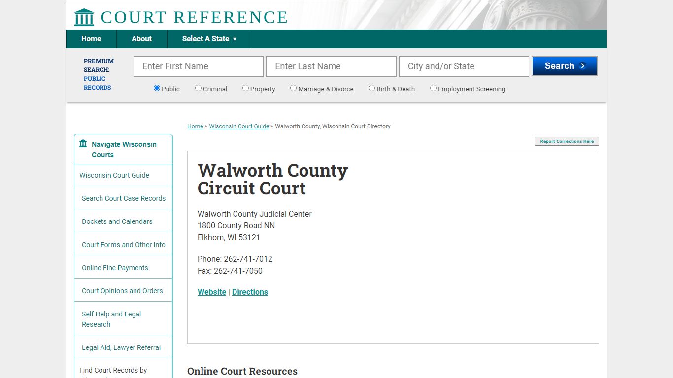 Walworth County Circuit Court - Courtreference.com