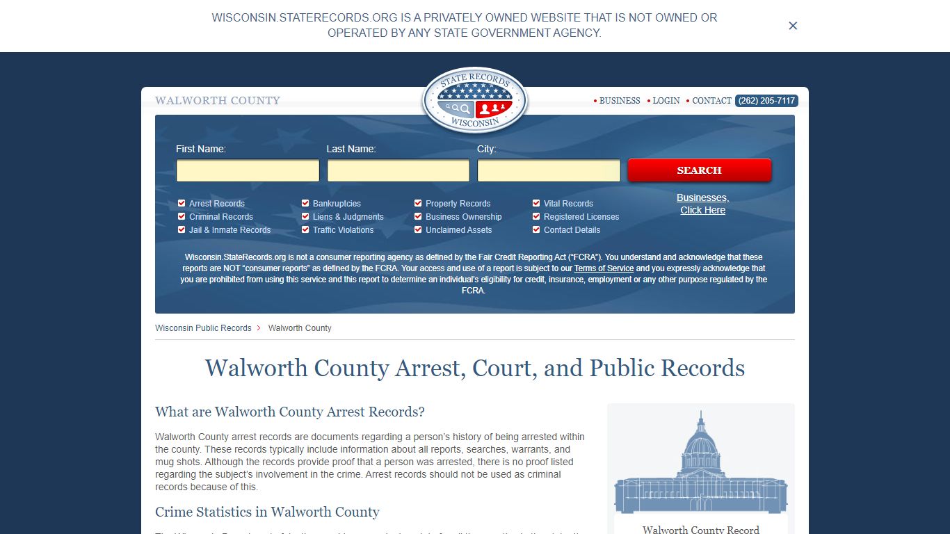 Walworth County Arrest, Court, and Public Records
